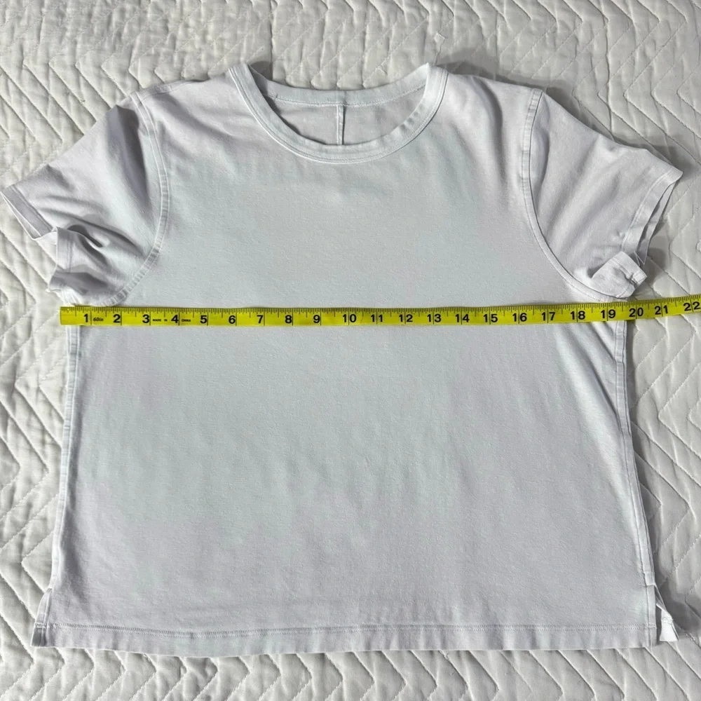 Lululemon Classic-Fit Cotton-Blend T-Shirt Cropped Short Sleeve White
